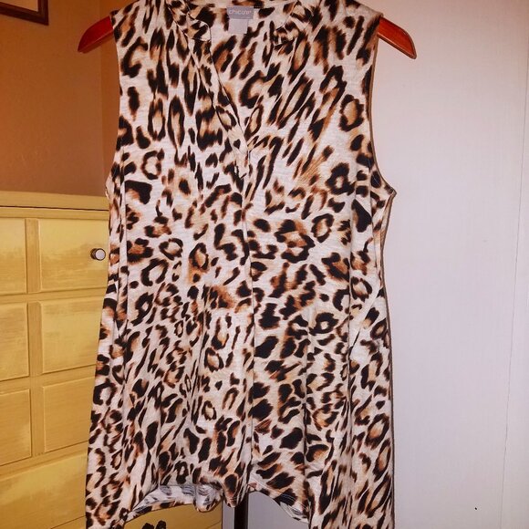 Chico's Cheetah Tank, Women's 0 - Picture 3 of 12